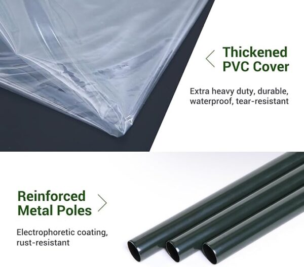 Mini Greenhouse for Indoor Outdoor: Ohuhu Tabletop Portable Green House with Waterproof Pad for Small Plants Nursery Germination, 36"x18"x33" Heavy-Duty Cover Tent Humidity Dome Seedling Accessory - Image 4