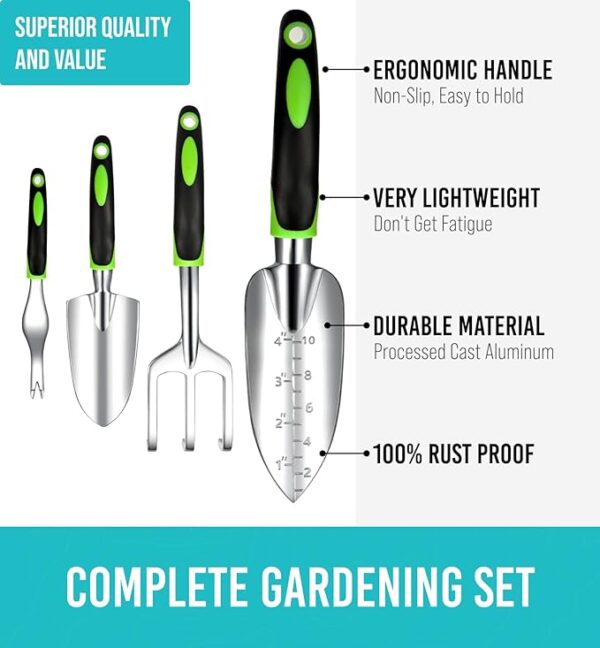 GROWIT Treasured Gifts for Mom - Heavy Duty Gardening Tools - 22-Piece Set - Image 3