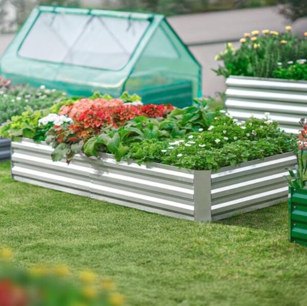 Quictent Raised Garden Bed with Cover Outdoor Galvanized Metal Planter Box Kit - Image 6