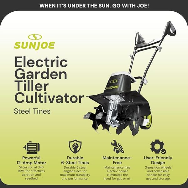 Sun Joe TJ603E Electric Tiller and Cultivator - Image 8