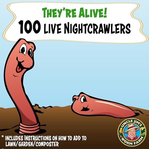 Uncle Jim's Worm Farm 100 Count Super Red European Nightcrawlers for Composting and Garden Soil Aeration | Large Nightcrawlers Improve Soil Structure and Quality for Healthier Gardens - Image 2