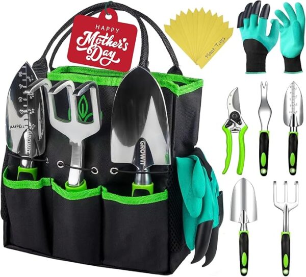 GROWIT Treasured Gifts for Mom - Heavy Duty Gardening Tools - 22-Piece Set