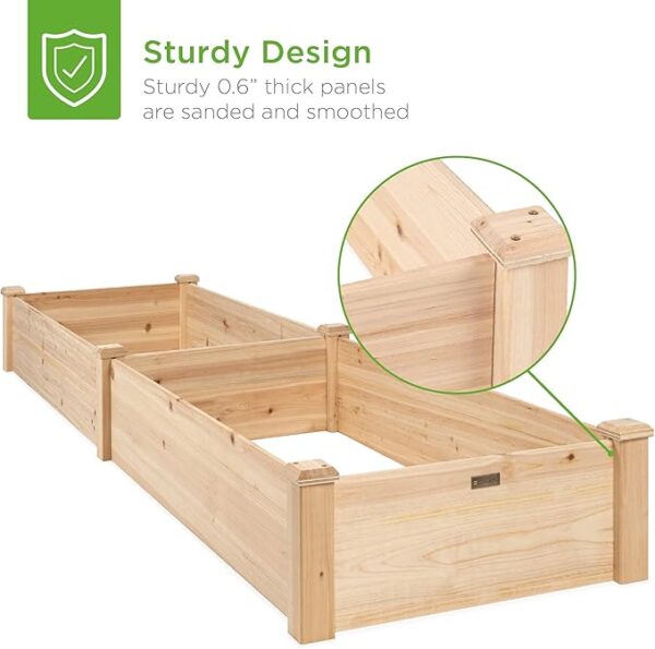 Best Choice Products 8x2ft Outdoor Wooden Raised Garden Bed - Image 5