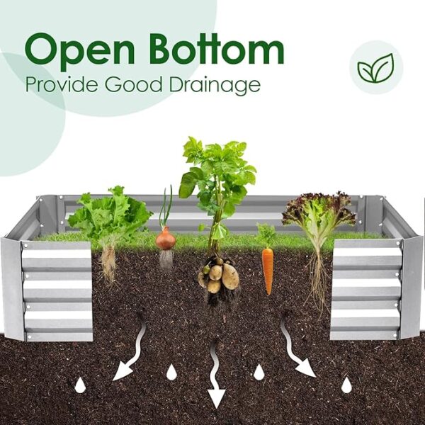 Quictent Raised Garden Bed with Cover Outdoor Galvanized Metal Planter Box Kit - Image 4