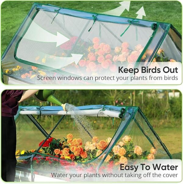 Quictent Raised Garden Bed with Cover Outdoor Galvanized Metal Planter Box Kit - Image 2