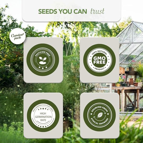 Garden Pack Seeds Pouch - 50 Varieties of Herb, Flower & Vegetable Seeds for Planting - 25,000 Non GMO Heirloom Seeds - Garden Seeds for Vegetable Garden - Image 5