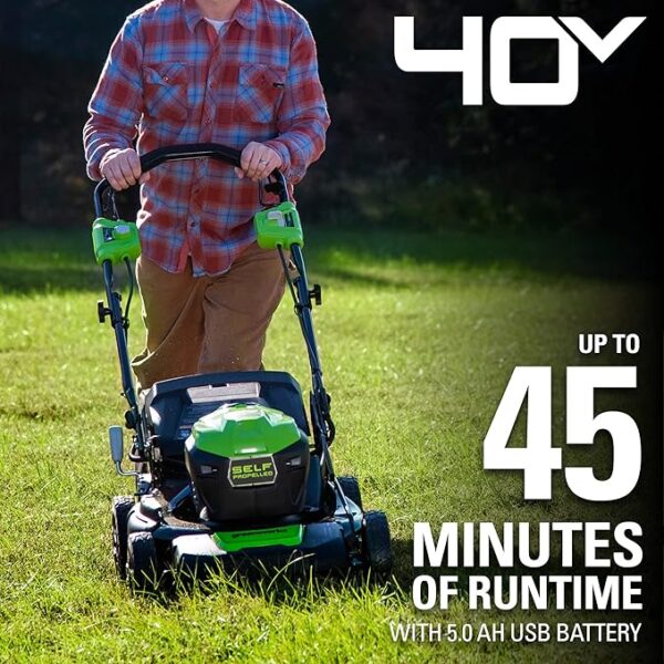 Greenworks 40V 21" Brushless Cordless Lawn Mower - Image 4
