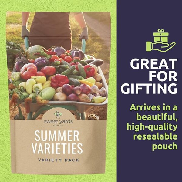 Organic Summer Seeds Variety Pack - 12 Individual Packs - 2025 Season - Basil, Tomatoes, Cucumber, Watermelon and More! for Indoor & Outdoor Planting (Non-GMO, Certified Organic) - Image 5