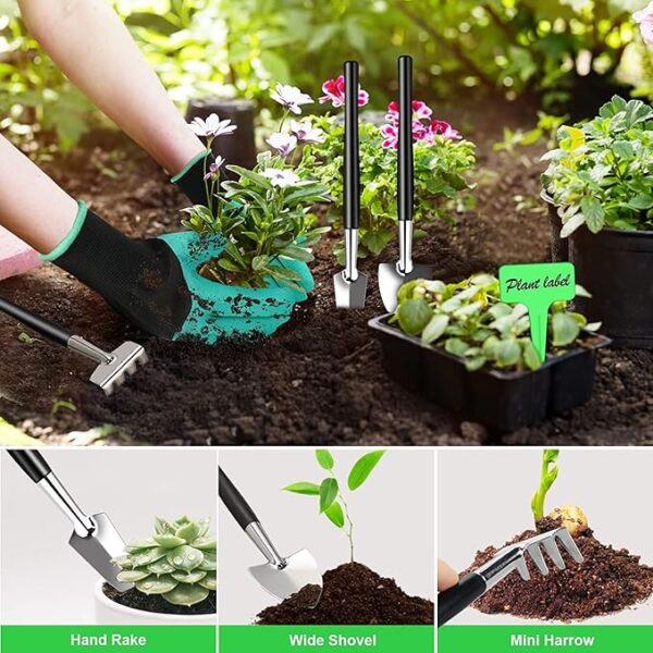 Bonsai Tools Kit- 24 PCS Bonsai Tree Kit Tools for Beginners, Bonsai Tool Set Bonsai Starter Trimming Care Kit Include Pruning Shears, Scissors, PU Leather Bag, Bonsai Pruning Kit for Women & Men - Image 3