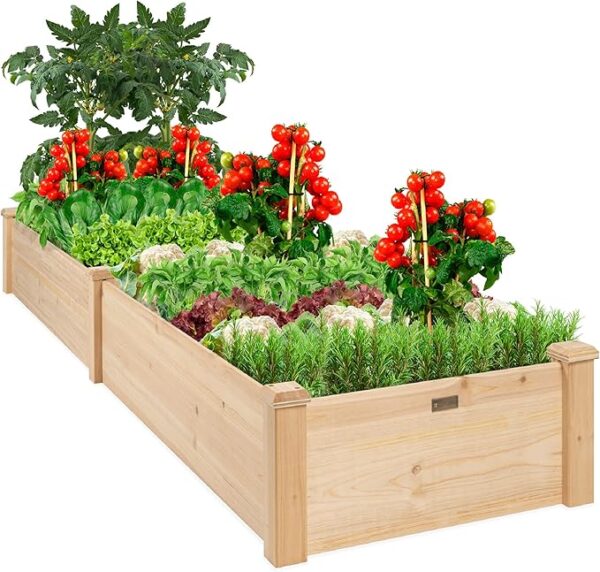 Best Choice Products 8x2ft Outdoor Wooden Raised Garden Bed