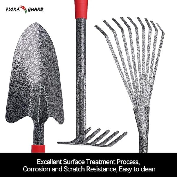 FLORA GUARD Garden Tool Set, 6 Piece Heavy Duty, Large Size Gardening Tools - Image 4