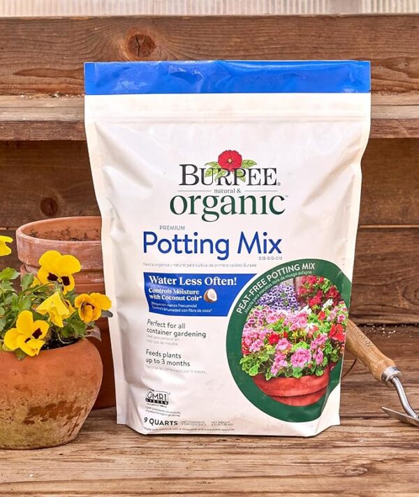 Burpee, 9 Quarts | Premium Organic Potting Natural Soil Mix Food Ideal for Container Garden-Vegetable, Flower & Herb Use for Indoor Outdoor Plant - Image 5